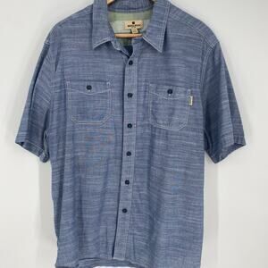 Woolrich Shirt Men’s XL Blue Short Sleeve NormCore Traditional Classic